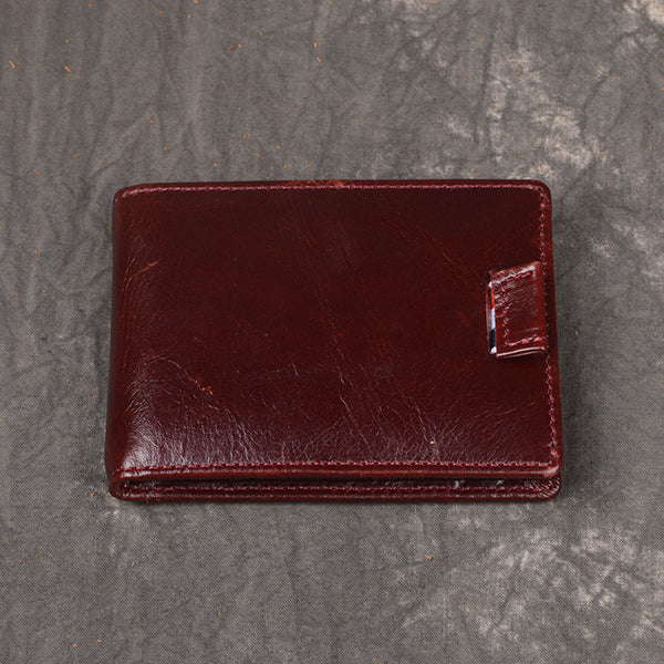 DEEPKEE original nubuck handmade full-grain genuine leather cowhide bag DEEPKEEE HANDMADE | Cowhide Bi-fold Oil Wax Leather Wallet No.188C