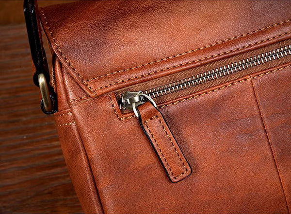 DEEPKEE original nubuck handmade full-grain genuine leather cowhide bag The DEEPKEE Flap Messenger Bag #5130
