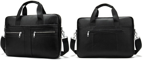 DEEPKEE original nubuck handmade full-grain genuine leather cowhide bag DEEPKEE LEATHER | 14 inch business briefcase No.2019A&2099