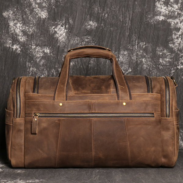 DEEPKEE original nubuck handmade full-grain genuine leather cowhide bag The Cambridge Travel Luggage Bag #0571-1