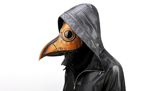 DEEPKEE original nubuck handmade full-grain genuine leather cowhide bag Steampunk Plague Doctor Bird Beak, Medieval Bubonic DR Costume Masquerade Masks # FHG090