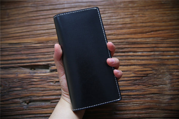 DEEPKEE original nubuck handmade full-grain genuine leather cowhide bag Handmade Personalized harley Leather Bifold Wallet #125_1