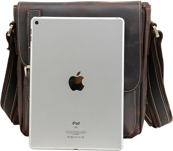 DEEPKEE original nubuck handmade full-grain genuine leather cowhide bag DEEPKEE Leather Side Bag 10 inches Messenger Bag P2112FS