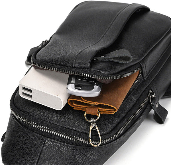 DEEPKEE original nubuck handmade full-grain genuine leather cowhide bag DEEPKEE Men's Genuine Leather Sling Bag #9337