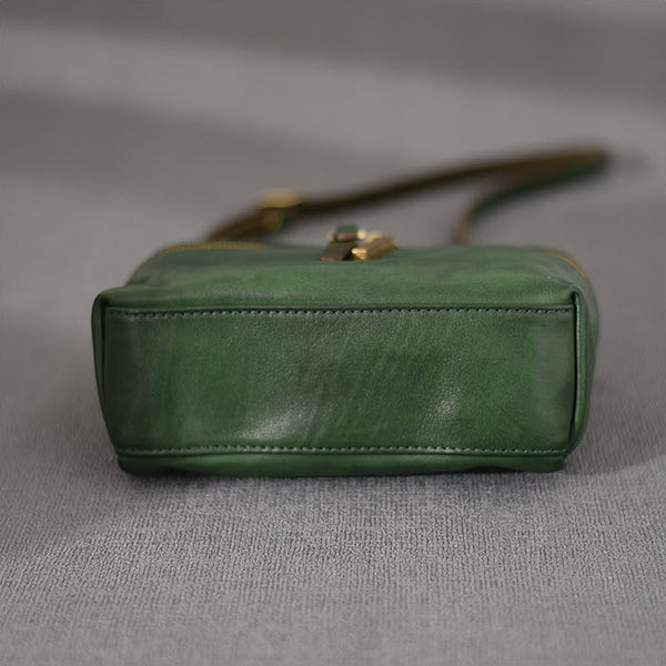 DEEPKEE original nubuck handmade full-grain genuine leather cowhide bag DEEPKEE Vegetable Tanned Cowhide Niche Premium Hand Small Square Bag #231006