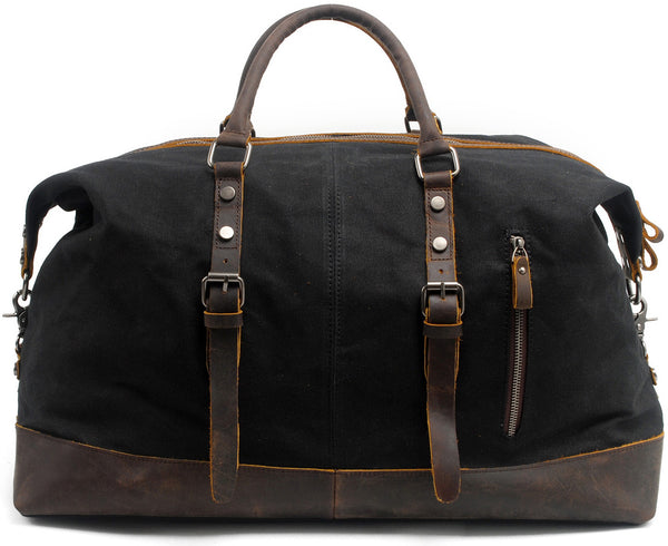 DEEPKEE original nubuck handmade full-grain genuine leather cowhide bag Canvas Travel Bag Weekender Bag #831-2K