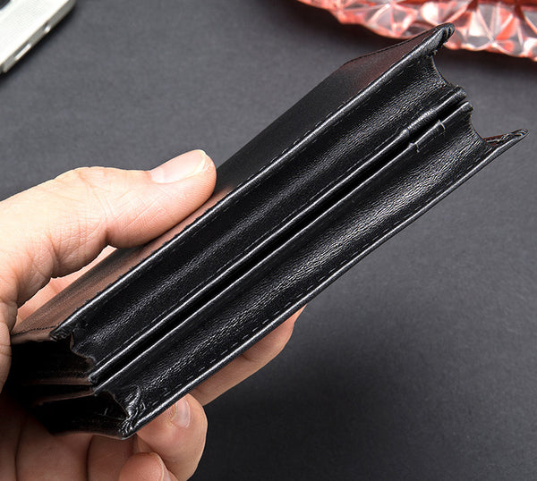 DEEPKEE original nubuck handmade full-grain genuine leather cowhide bag Deepkee Leather Durable Full-grain Cowhide Bifold Wallet #7333