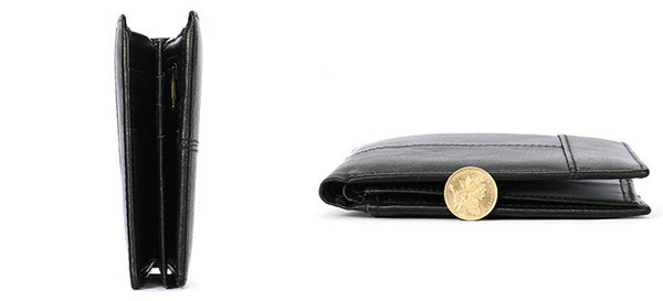 DEEPKEE original nubuck handmade full-grain genuine leather cowhide bag BIFOLD COMPACT WALLET NO.8064