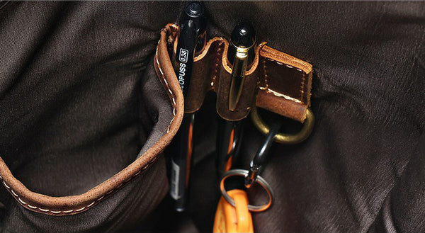 DEEPKEE original nubuck handmade full-grain genuine leather cowhide bag The Drawstring Backpack #6584