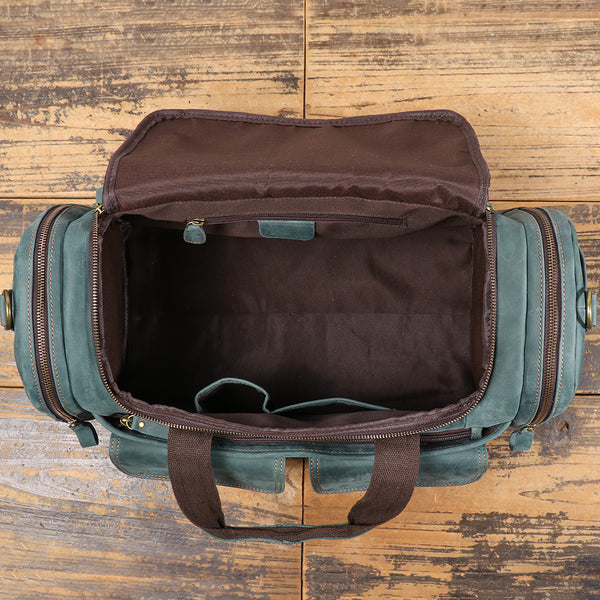 DEEPKEE original nubuck handmade full-grain genuine leather cowhide bag The Cambridge Travel Luggage Bag #0571-1