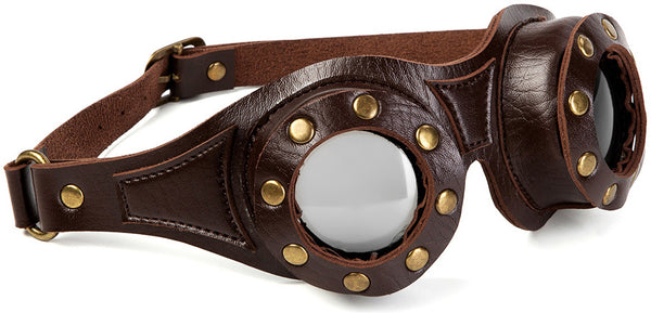 DEEPKEE original nubuck handmade full-grain genuine leather cowhide bag Personalized Steampunk Style Cosplay Goggle #FGS007CF