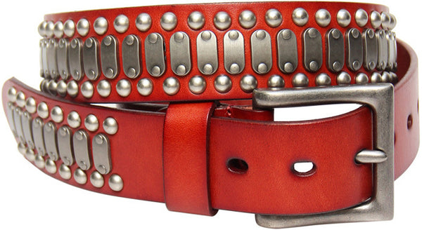 DEEPKEE original nubuck handmade full-grain genuine leather cowhide bag Deepkee Handcrafted Pin Buckle Street Heavy Industry Belt #36392