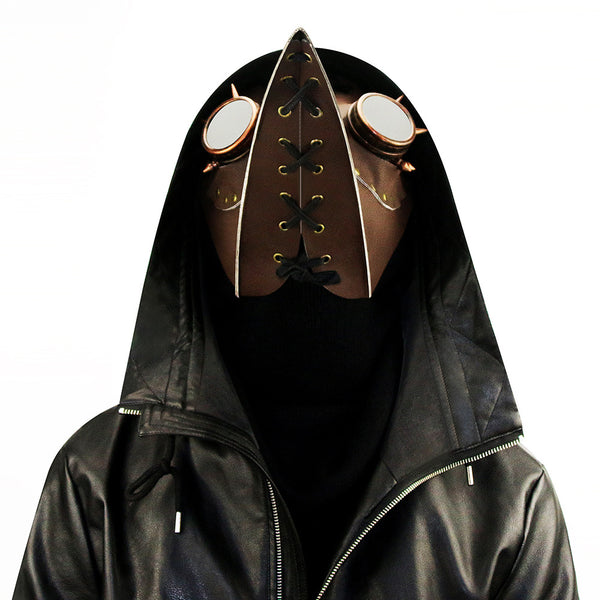 DEEPKEE original nubuck handmade full-grain genuine leather cowhide bag Steampunk Plague Beak Mask #HG073