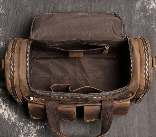 DEEPKEE original nubuck handmade full-grain genuine leather cowhide bag DEEPKEE LEATHER | Laban Weekender Bag No.571-1