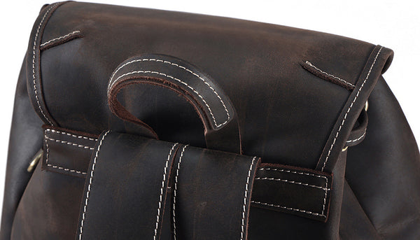 DEEPKEE original nubuck handmade full-grain genuine leather cowhide bag The DEEPKEE Vacationer Backpack #6643