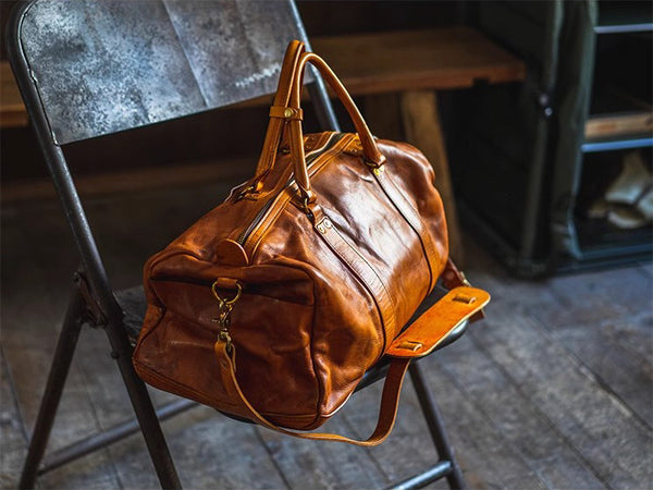 DEEPKEE original nubuck handmade full-grain genuine leather cowhide bag Weekender Bag LB6759