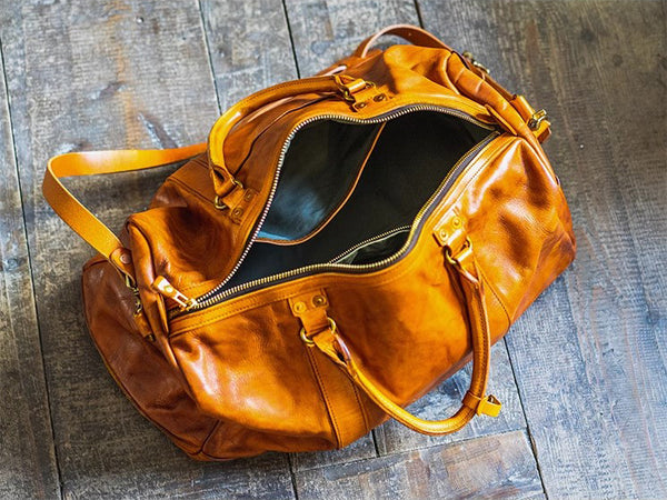 DEEPKEE original nubuck handmade full-grain genuine leather cowhide bag Weekender Bag LB6759