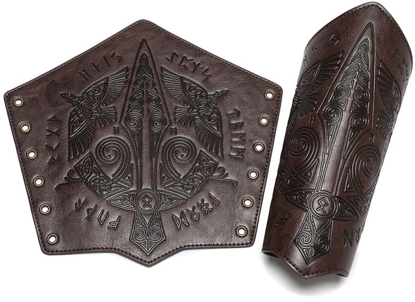 DEEPKEE original nubuck handmade full-grain genuine leather cowhide bag DEEPKEE Pirate Knights PU Lace-Up Wristband Arm Guards  FAS050