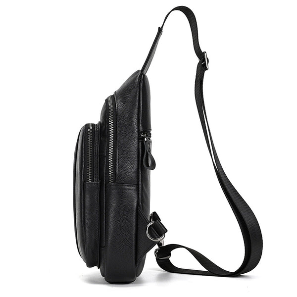 DEEPKEE original nubuck handmade full-grain genuine leather cowhide bag DEEPKEE Men's Genuine Leather Sling Bag #9337