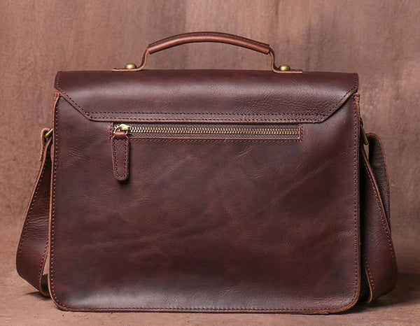 DEEPKEE original nubuck handmade full-grain genuine leather cowhide bag DEEPKEE LEATHER | Patt Portable Messenger Bag No.255