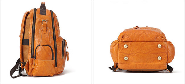 DEEPKEE original nubuck handmade full-grain genuine leather cowhide bag The Standard 15.6” Backpack #6597