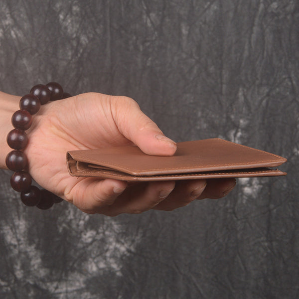 DEEPKEE original nubuck handmade full-grain genuine leather cowhide bag DEEPKEEE HANDMADE | Distressed Leather Bifold Wallet No.L197