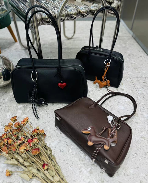 DEEPKEE original nubuck handmade full-grain genuine leather cowhide bag DEEPKEE 手工真皮保齡球包 togo波士頓包 枕頭包 MN24101801號