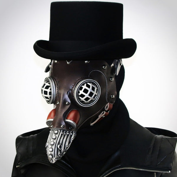DEEPKEE original nubuck handmade full-grain genuine leather cowhide bag Steampunk Plague Bird Beak Doctor Mask #HG104