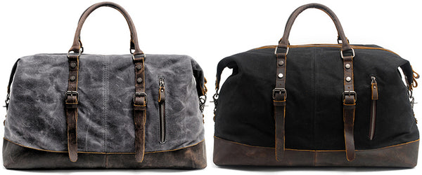 DEEPKEE original nubuck handmade full-grain genuine leather cowhide bag Canvas Travel Bag Weekender Bag #831-2K