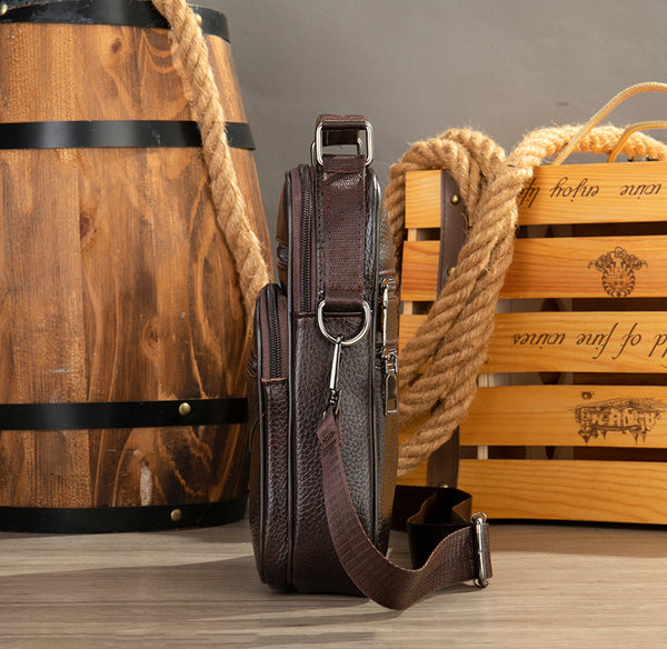 DEEPKEE original nubuck handmade full-grain genuine leather cowhide bag Genuine Leather Vintage Cowhide Crossbody Bag #6042