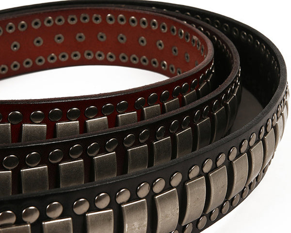 DEEPKEE original nubuck handmade full-grain genuine leather cowhide bag Deepkee Handcrafted Cowhide Studded Belt #655759