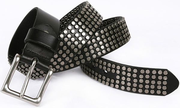 DEEPKEE original nubuck handmade full-grain genuine leather cowhide bag Deepkee Handcrafted Cowhide Circle Rivet Belt #687856