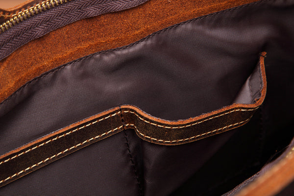 DEEPKEE original nubuck handmade full-grain genuine leather cowhide bag Slim Briefcase DEEPKEE LEATHER 2 Folio No.SF046