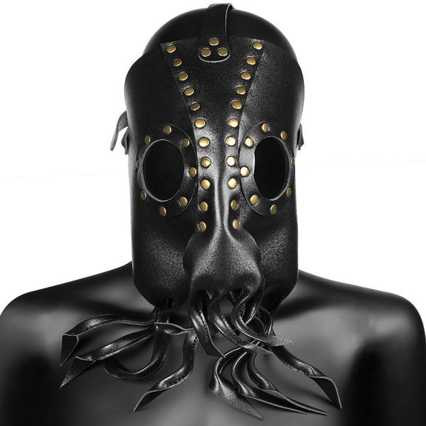 DEEPKEE original nubuck handmade full-grain genuine leather cowhide bag Steampunk Octopus Plague Doctor Masks #PBM008