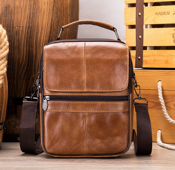 DEEPKEE original nubuck handmade full-grain genuine leather cowhide bag Deepkee Handcraft Cowhide Crossbody Side Bag #6037