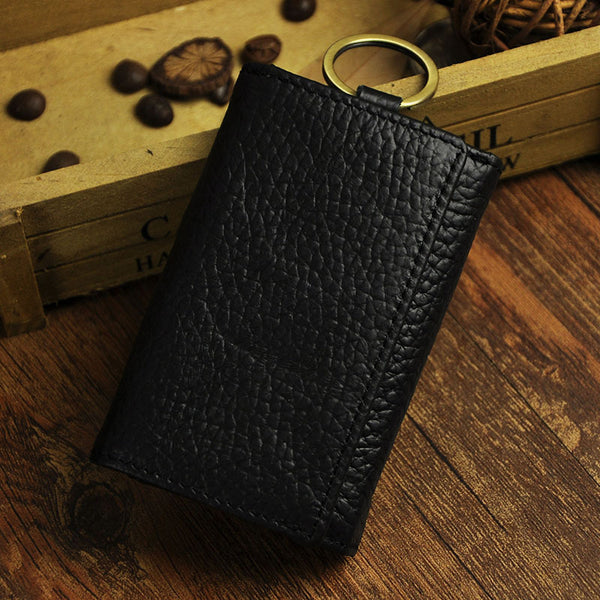DEEPKEE original nubuck handmade full-grain genuine leather cowhide bag DEEPKEE Handmade Leather Trifold Key Wallet #KZ230