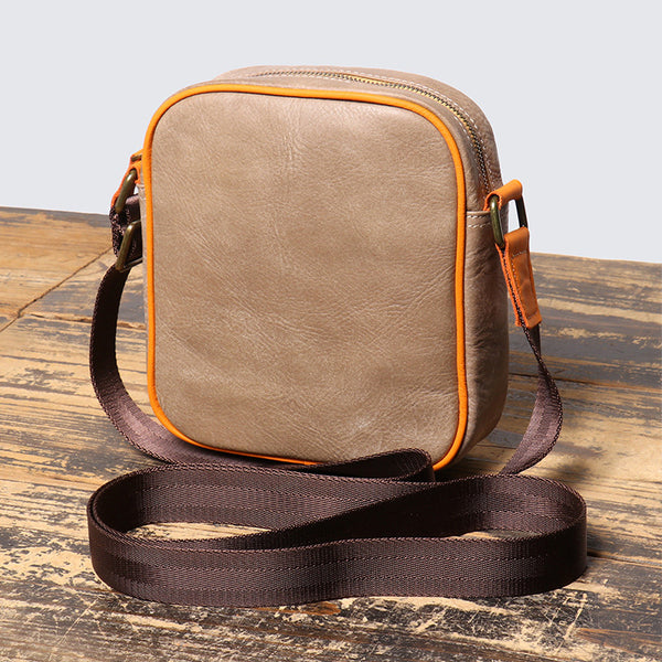 DEEPKEE original nubuck handmade full-grain genuine leather cowhide bag The Two Tone Satchel Bag #1775