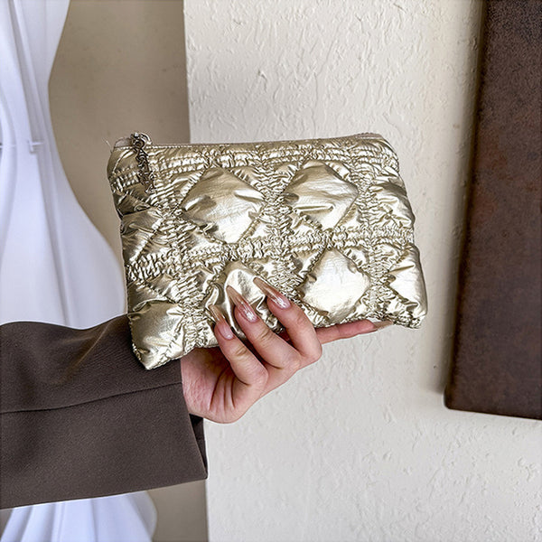 DEEPKEE original nubuck handmade full-grain genuine leather cowhide bag Embroidered Thread Lattice Coin Purse #5807