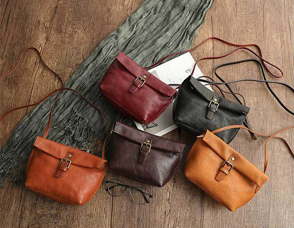 DEEPKEE original nubuck handmade full-grain genuine leather cowhide bag Handmade Leather Diagonal Bag #17053