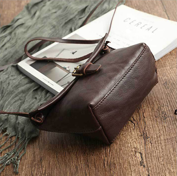 DEEPKEE original nubuck handmade full-grain genuine leather cowhide bag Handmade Leather Diagonal Bag #17053