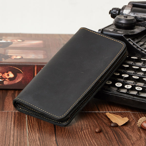 DEEPKEE original nubuck handmade full-grain genuine leather cowhide bag The Long Wallet #2043