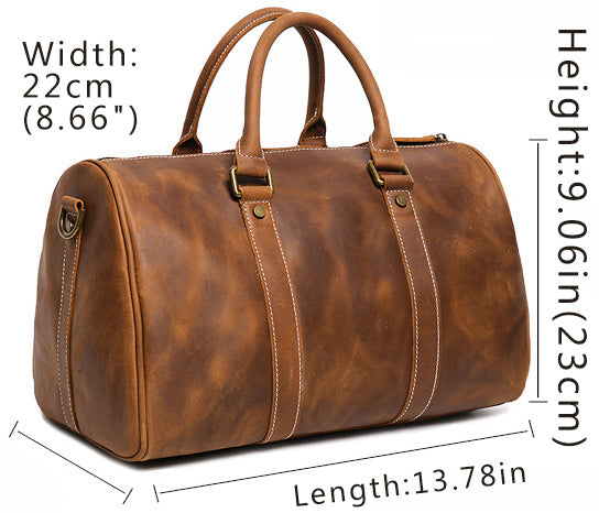 DEEPKEE original nubuck handmade full-grain genuine leather cowhide bag DEEPKEE LEATHER | Recht Trip Travel Bag No.1028