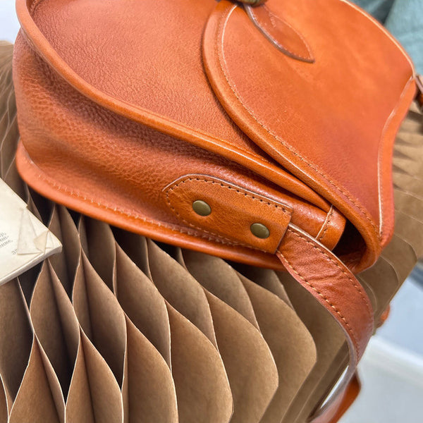 DEEPKEE original nubuck handmade full-grain genuine leather cowhide bag Leather Saddle Satchel Bag #1109