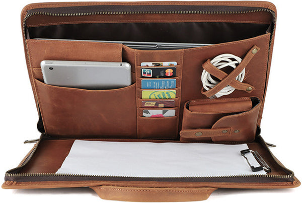 DEEPKEE original nubuck handmade full-grain genuine leather cowhide bag DEEPKEE genuine leather multifunctional briefcase 15.6 inch men's bag #2220