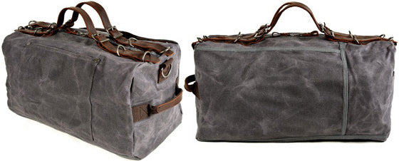 DEEPKEE original nubuck handmade full-grain genuine leather cowhide bag American military style distressed thick waxed canvas with solid craftsmanship Duffle bag #9518