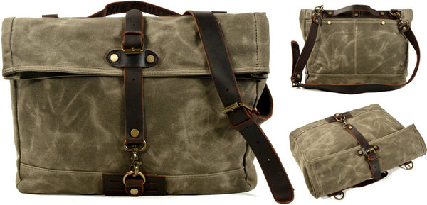 DEEPKEE original nubuck handmade full-grain genuine leather cowhide bag Fixed Gear Bags No.6060
