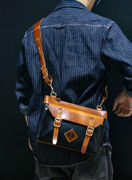 DEEPKEE original nubuck handmade full-grain genuine leather cowhide bag Vegetable Tanned Leather Unisex Satchel Bag #674