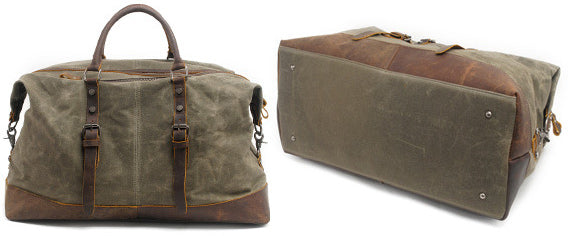 DEEPKEE original nubuck handmade full-grain genuine leather cowhide bag Canvas Travel Bag Weekender Bag #831-2K