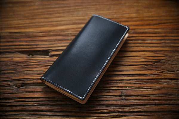 DEEPKEE original nubuck handmade full-grain genuine leather cowhide bag Handmade Personalized harley Leather Bifold Wallet #125_1