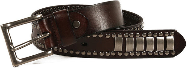 DEEPKEE original nubuck handmade full-grain genuine leather cowhide bag Deepkee Handcrafted Cowhide Studded Belt #655759